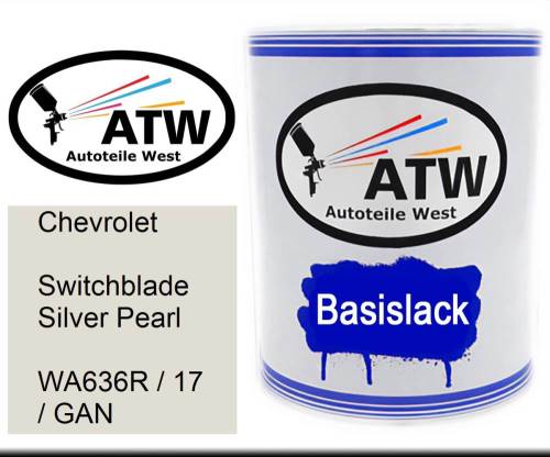 Chevrolet, Switchblade Silver Pearl, WA636R / 17 / GAN: 1L Lackdose, von ATW Autoteile West.